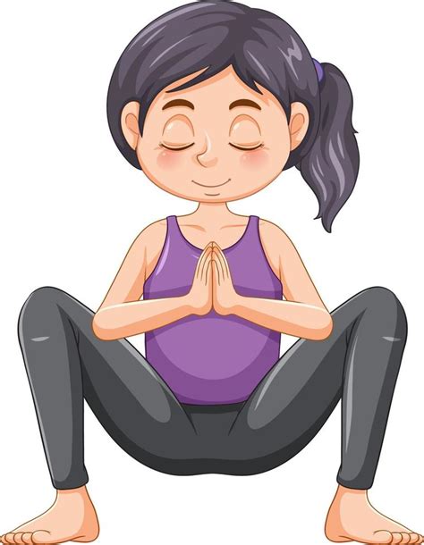 Yoga squat pose cartoon character 11668251 Vector Art at Vecteezy