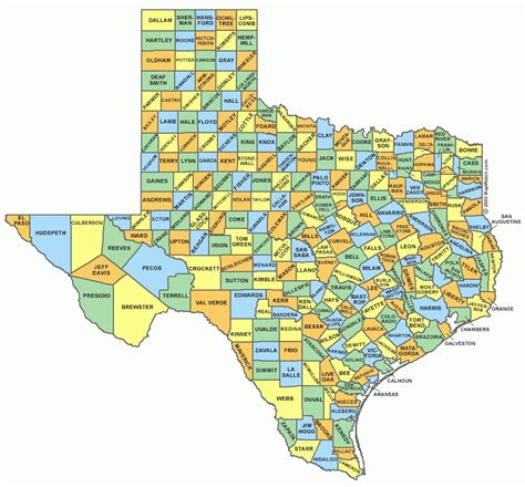 Map Of Texas Counties With Names - Printable Maps Online
