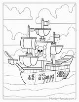 Childrens Coloring Pages Pirates Ship sketch template