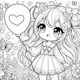 A Cute Anime Girl coloring Page  Download Print Or Color Online For Free sketch template