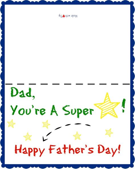 FREE Printable Father's Day Card for Kids - Cozy Country Living