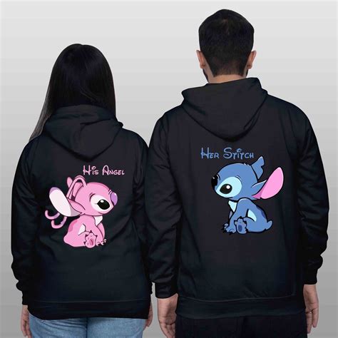 Lilo & Stitch Couple Hoodie His Angel Her Stitch | Etsy UK in 2022 ...