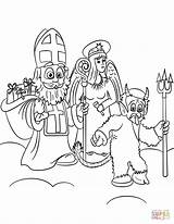 Mikulas With Angel And Devil Coloring Page  Free Printable Coloring Pages sketch template