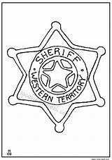 Western Sheriff Badge Coloring Page Pages sketch template