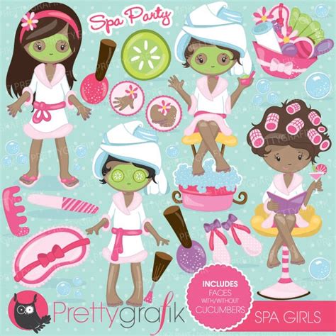 Spa Girls Party Clipart for Scrapbooking Commercial Use - Etsy