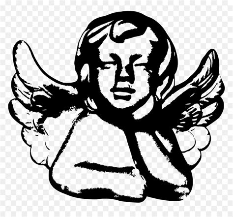 Transparent Angel Clipart Black And White - Angel Baby Cherub Clipart ...