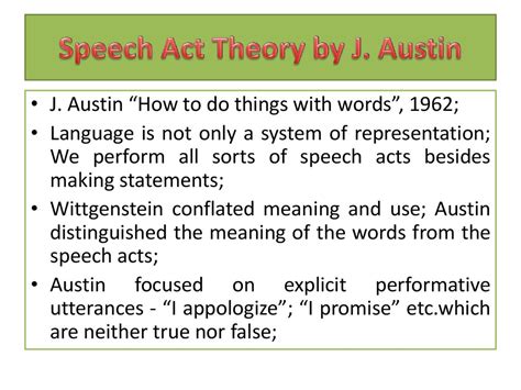 😀 Austin and searle speech act theory. Comparative Analysis of Austin ...