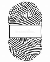 Oval Skein Of Knitting Thread With Blank Label  Vector Linear sketch template