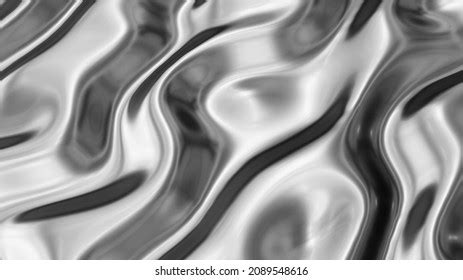 Silver Chrome Metal Texture Waves Liquid Stock Illustration 2089548616 ...