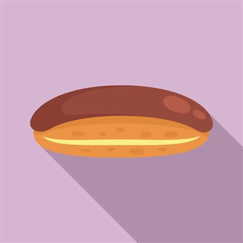 Chocolate eclair icon, flat style 14626139 Vector Art at Vecteezy