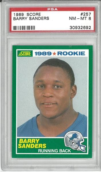 Lot Detail - Barry Sanders PSA 8 1989 Score Rookie Card