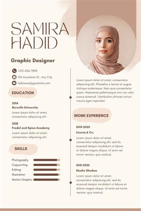 Brown Aesthetic CV Template | Graphic design resume, Graphic designer ...