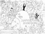 Coloring Ghibli Studio Nausicaa Colouring Para Colorear Miyazaki  sketch template