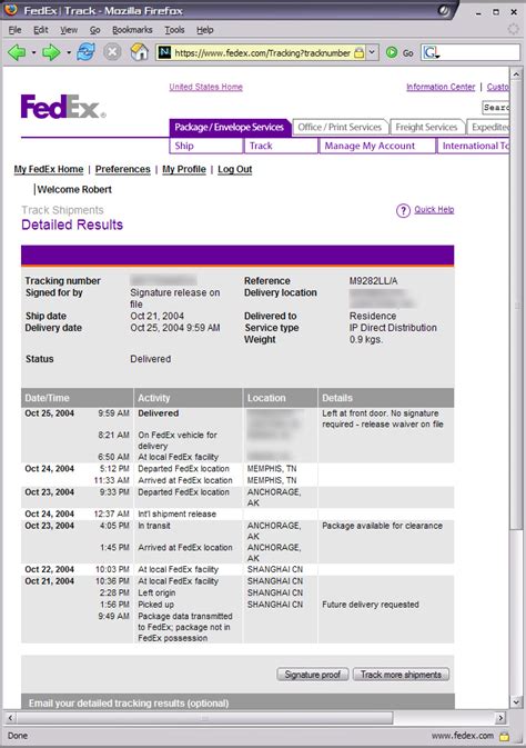 Screenshot of FedEx | Freeipods Pt 13: Lucky 13… it shipped | Robert Accettura's Fun With Wordage