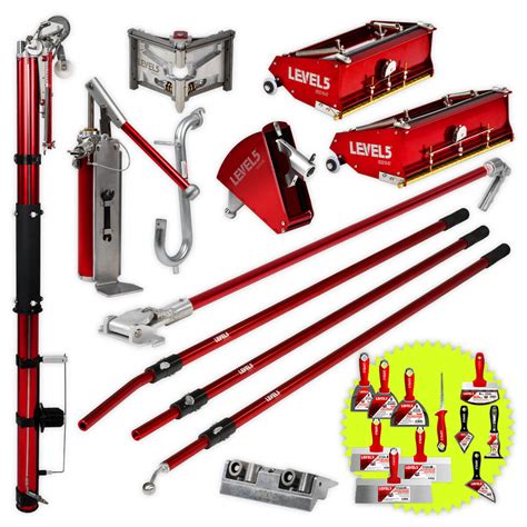 L5 Drywall Taping Tool Set w/ 10/12-Inch Flat Boxes & Handles | 4-600