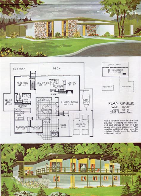 Mid Century Modern House Floor Plan Mid Century Modern House Architectural Plans | Mid century ...