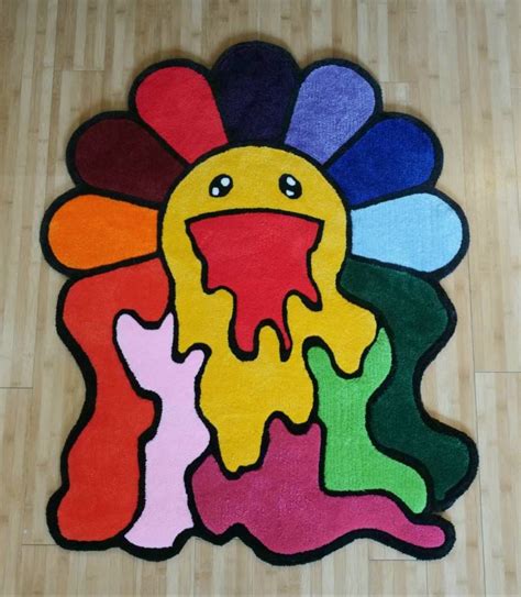 Melted Flower Takashi Murakami Rug Tapestry Multicolor - Etsy