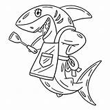 Premium Vector  A Cute And Funny coloring Page Of Shark With An sketch template