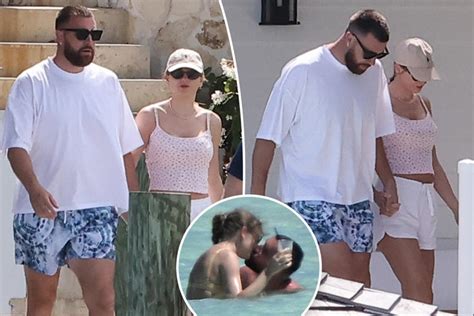 Taylor Swift and Travis Kelce hold hands on waterfront stroll during PDA-filled Bahamas vacation