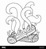 Coloring Book Bonfire Drawing Fire Vector Illustration Black And  sketch template