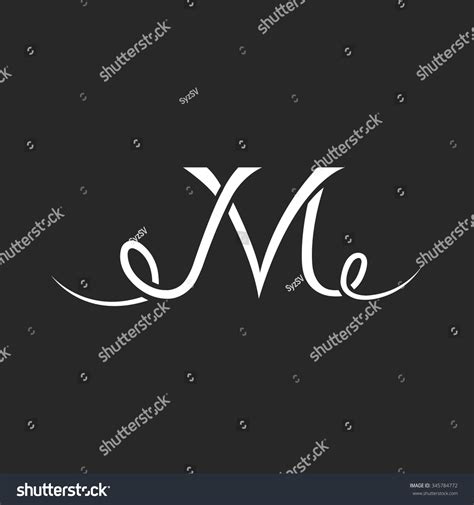 Monogram Tattoo M Letter Logo Hand Stock Vector (Royalty Free) 345784772 | Shutterstock