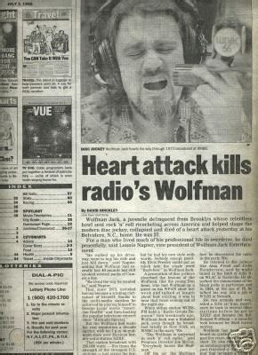 WOLFMAN JACK DIES AMERICAN GRAFFITI RADIO DJ OBITUARY | #38354941