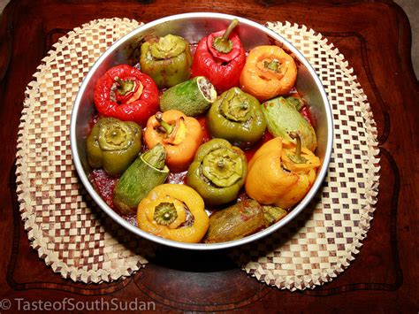 Mahshi, stuffed zucchini and bell peppers - Taste of South Sudan