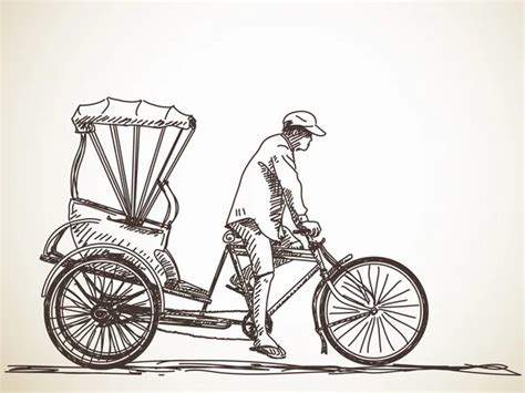 ᐈ Cycle rickshaw stock illustrations, Royalty Free cycle rickshaw sketch vectors | download on ...