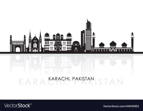 Skyline panorama of city karachi pakistan Vector Image