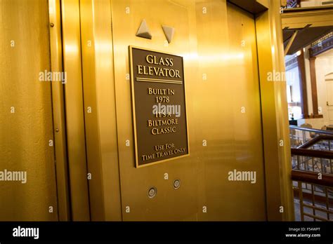 providence biltmore hotel glass elevator Stock Photo - Alamy