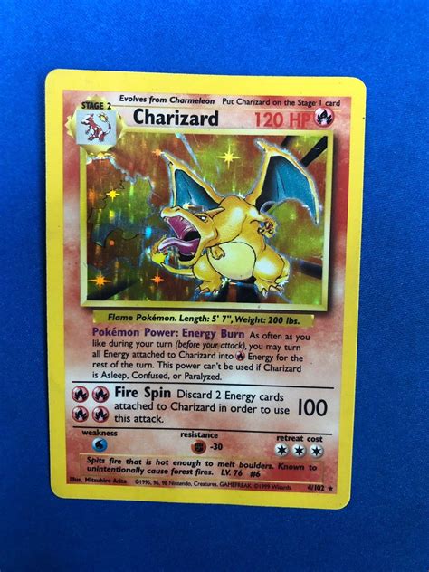 This is a holographic Charizard. From original base set. | Pokemon trading card game, Charizard ...