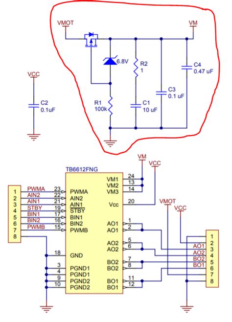 schematics - Does TB6612FNG require additional circuit to control motor and why - Electrical ...