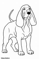 Basset Hound Playing coloring Page sketch template