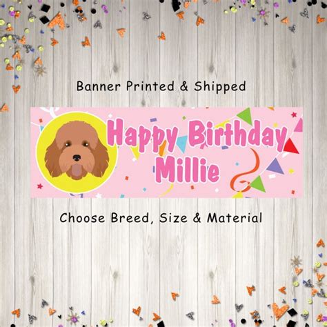 Dog Birthday Banner, Personalized Dog Birthday Party Decorations, Puppy Party Banner, Happy Bark ...