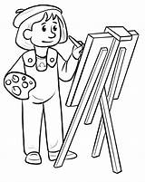 Girl Artist Coloring Page  Free Printable Pages For Kids sketch template