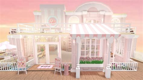 Bloxburg : Pink Cafe Tour & Speedbuild (Part 1/2) - YouTube