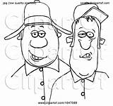 Cartoon Black And White Redneck Hillbilly Men By Djart 1647089 sketch template