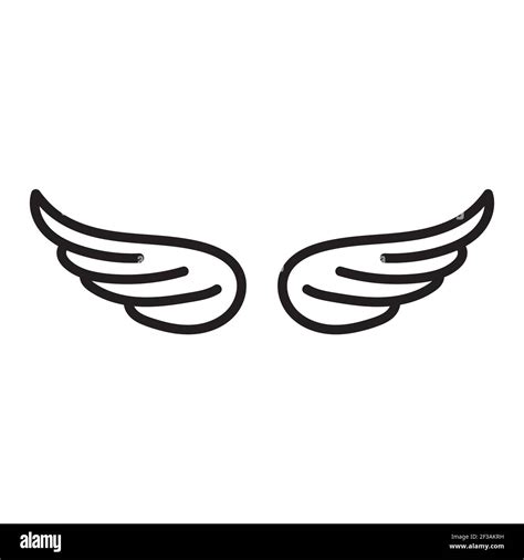 Wing Icon. Vector. black linear illustration on a white background ...