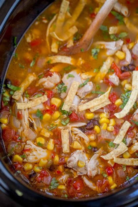 Slow Cooker Chicken Tortilla Soup - Kitchen Fun With My 3 Sons