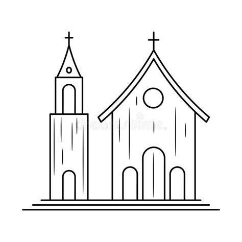 Simple Church Colored Vector Illustration Stock Vector - Illustration of holy, ancient: 229639366