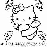 Hello Kitty Happy Valentines Day Coloring Pages With Hearts And Flowers  sketch template