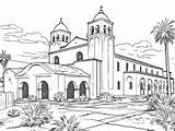 Fascinating California Mission Coloring Pages  Page sketch template