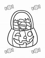 Halloween Candy Basket Coloring Page Instant Download  Etsy sketch template