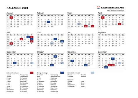 Kalender 2024 Feestdagen New Amazing Incredible - School Calendar Dates ...