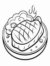 Roasted beef steak With Vegetables coloring Book Pages For Children And  sketch template
