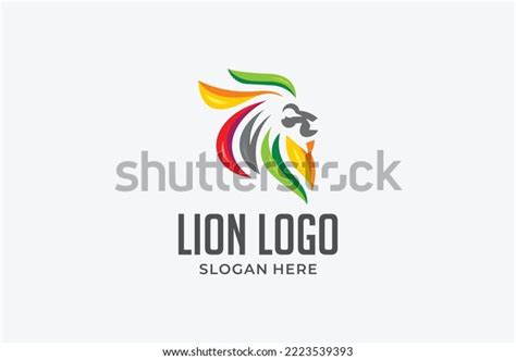 Colorful Lion Logo Linear Style Stock Vector (Royalty Free) 2223539393 ...