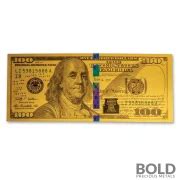 Benjamin Franklin Replica 1 gram US Note $100 of .999 Gold | BOLD Precious Metals