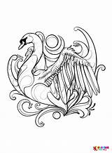 Beautiful Swan Coloring Page  Free Printable Pages sketch template