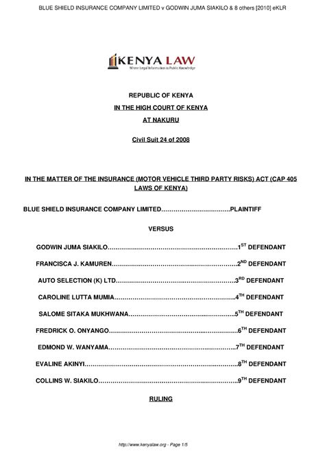 Civil Suit 24 of 2008 - Commercial Transactions - Studocu