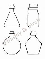 Printable Potion Bottle Template Set With Label Templates  Barley sketch template